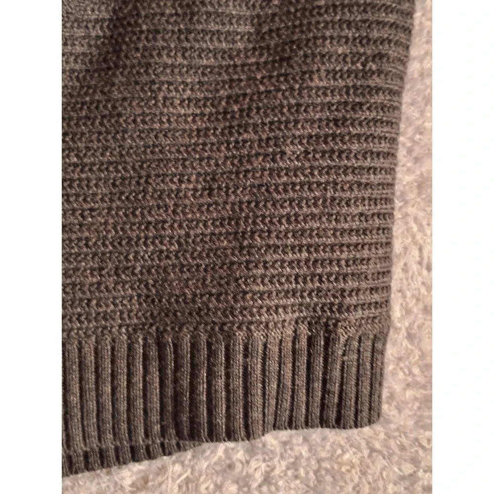 Tahari Womens Charcoal Gray 100% Merino Wool Open Front Cardigan Sweater Large - Picture 11 of 12